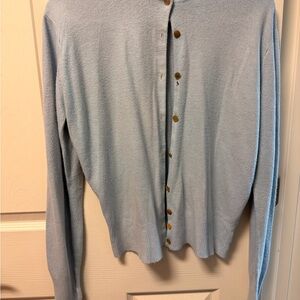 Women's Light Blue Button-Up cardigan